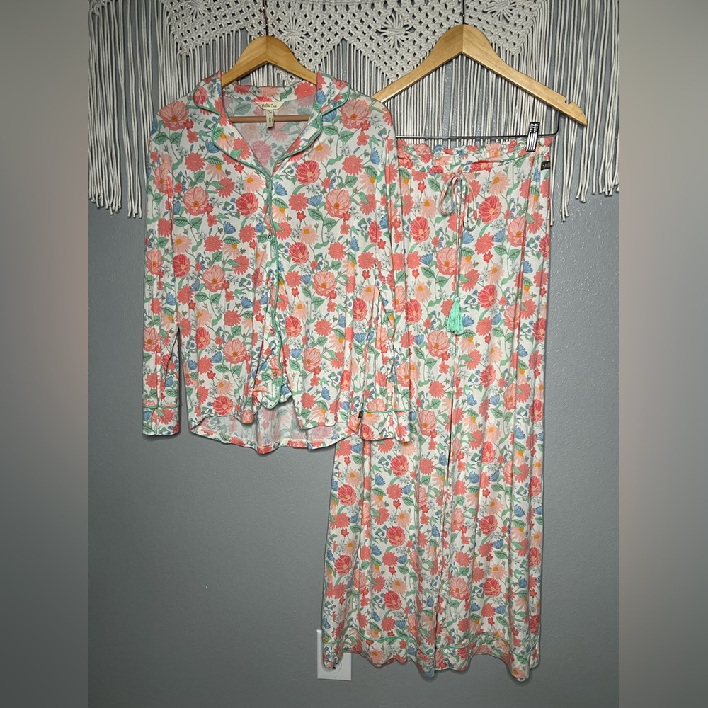Matilda Jane Floral Pajama Set - Pink and Green